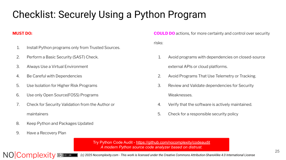 checklist_python_use